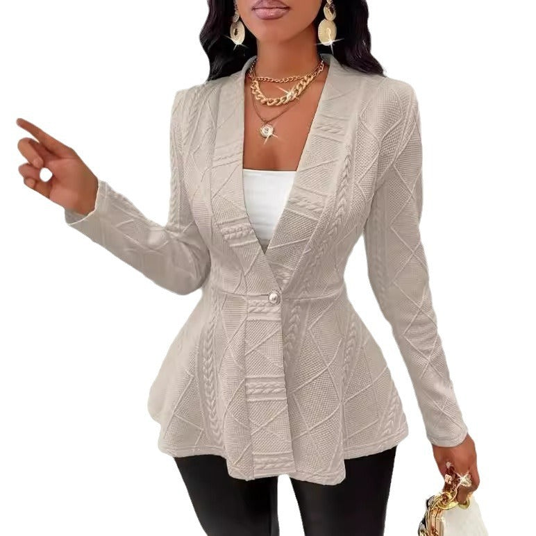 Womens Jacquard Blazer