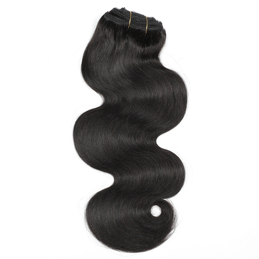 Real person wearing a wig