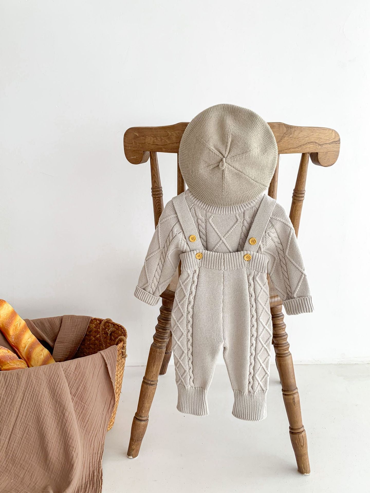 Baby Knit Sweater and Overalls Set