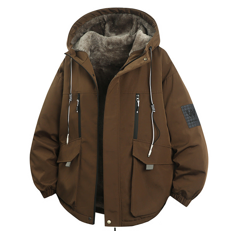 Men's thick and warm padded loose-fitting cotton coat