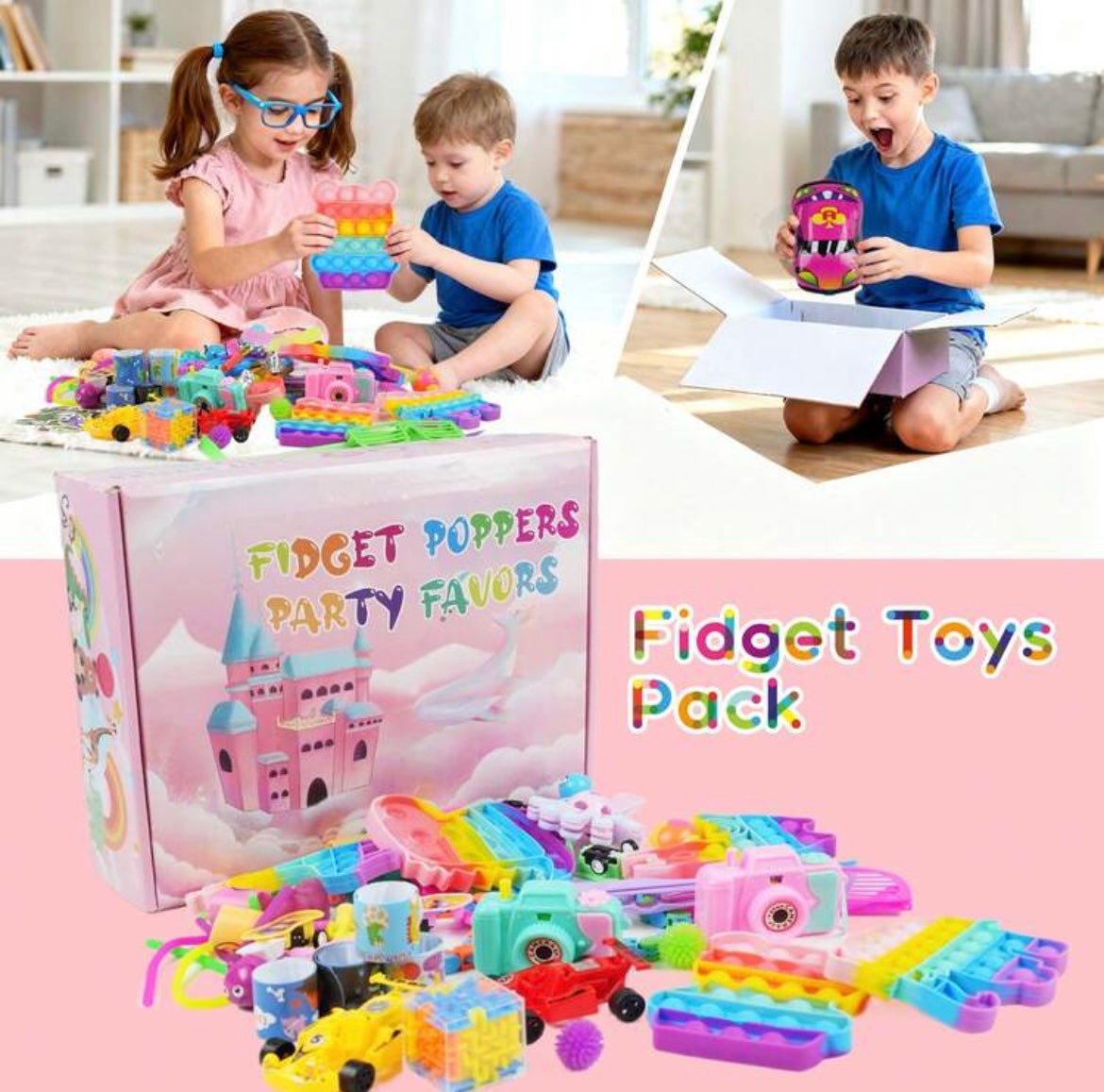 366pcs Party Favors, Christmas Fidget Toys Set, Box Toys For Classroom Carnival Prize Rewards, Goodie Bag Stuffers Birthday Gifts Fidget Toy Bulk For Boys And Girls