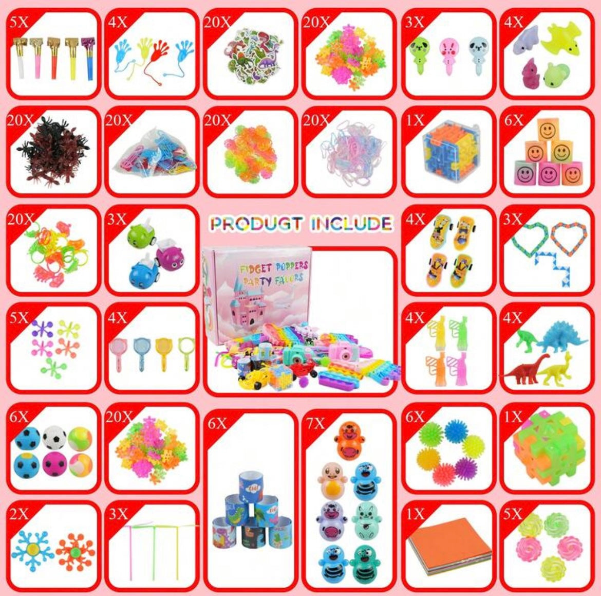 366pcs Party Favors, Christmas Fidget Toys Set, Box Toys For Classroom Carnival Prize Rewards, Goodie Bag Stuffers Birthday Gifts Fidget Toy Bulk For Boys And Girls