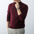 Men's Casual Fleece-Lined Knit Sweater with Zipper